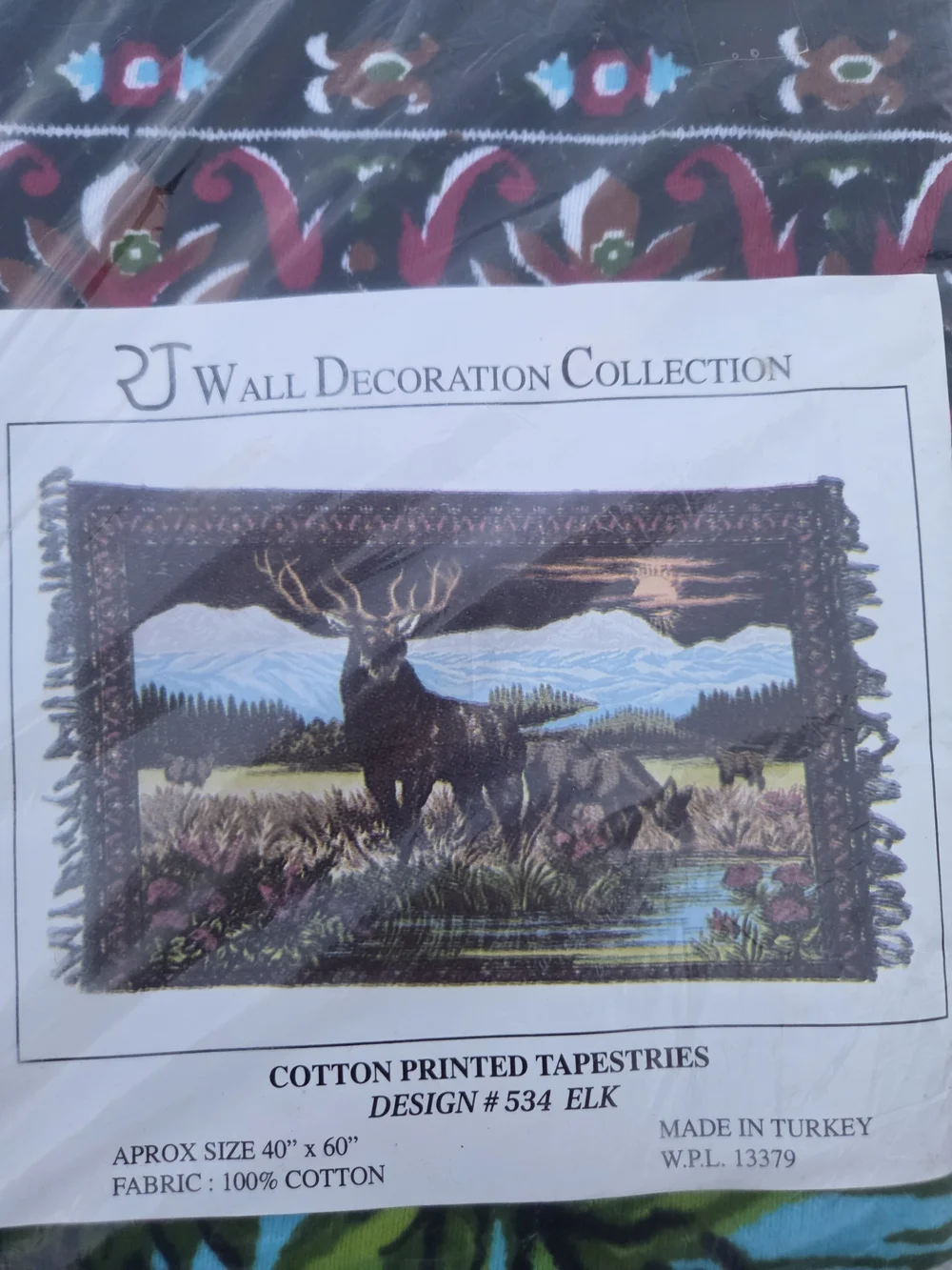 Cotton Tapestry Throw - Multicolor Elk Design